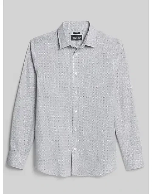 Slim Fit Barbell Pattern Button Up Shirt