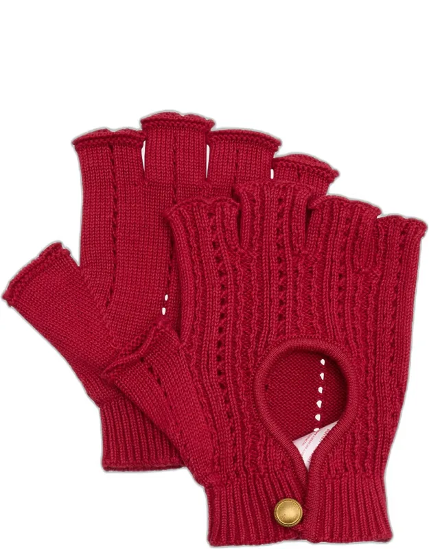 Cotton Knit Fingerless Gloves