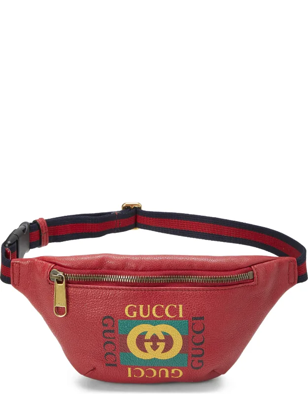 Leather Logo Printed Belt Bag