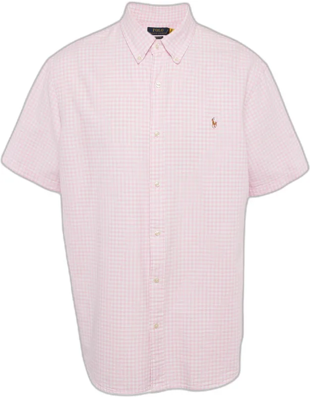 Gingham Check Cotton Short Sleeve Shirt