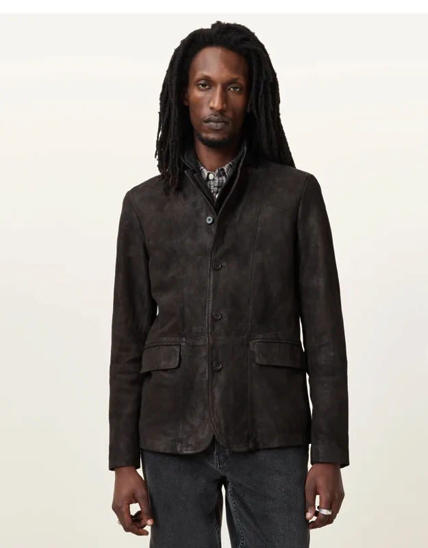 Double Layered Leather Blazer