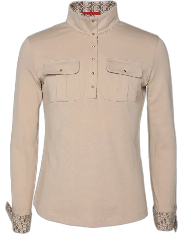 Pique Cotton Long Sleeve T-shirt