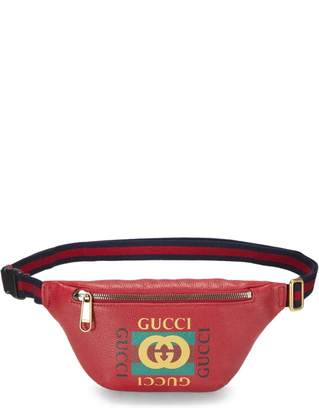 Leather Logo Printed Belt Bag
