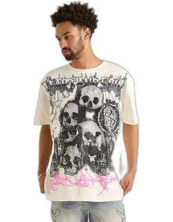 Smoke Rise Dystopia Skulls Graphic T-shirt