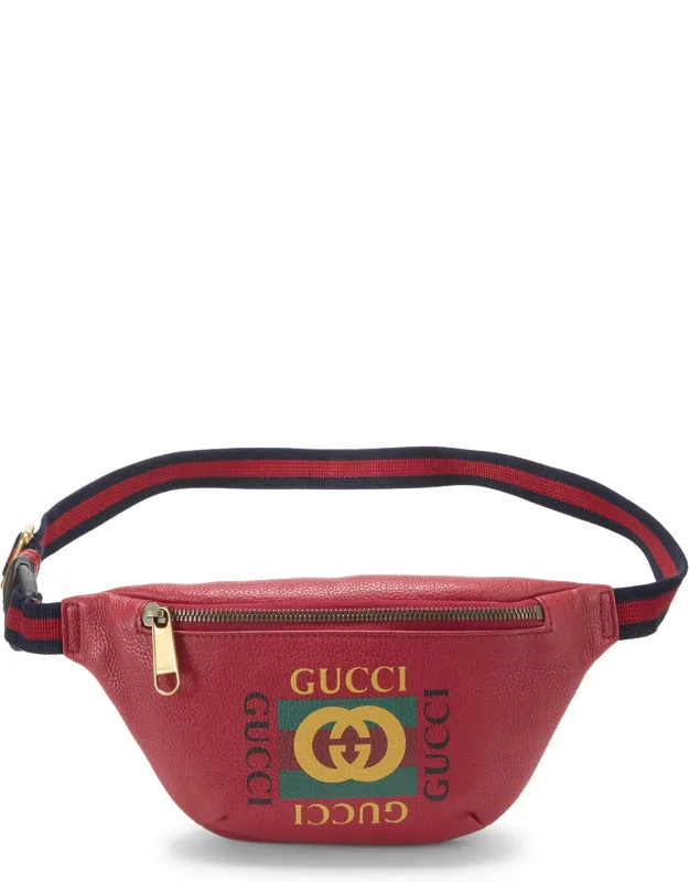 Leather Logo Printed Belt Bag