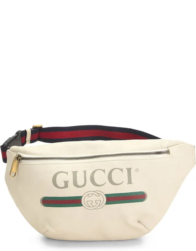 Leather Logo Printed Belt Bag