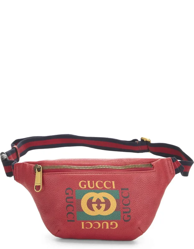 Leather Logo Printed Belt Bag