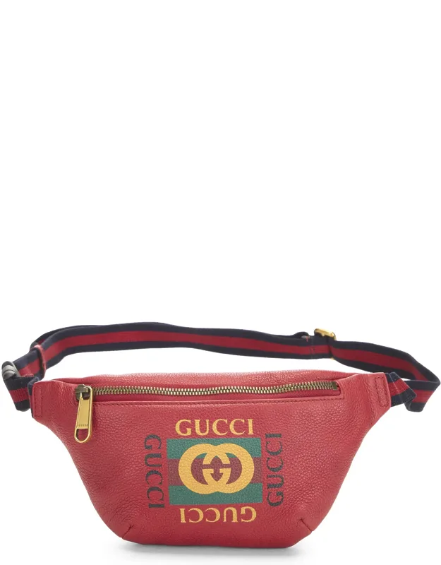Leather Logo Printed Belt Bag