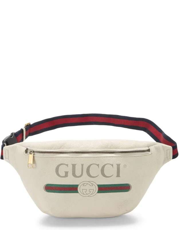 Leather Logo Printed Belt Bag