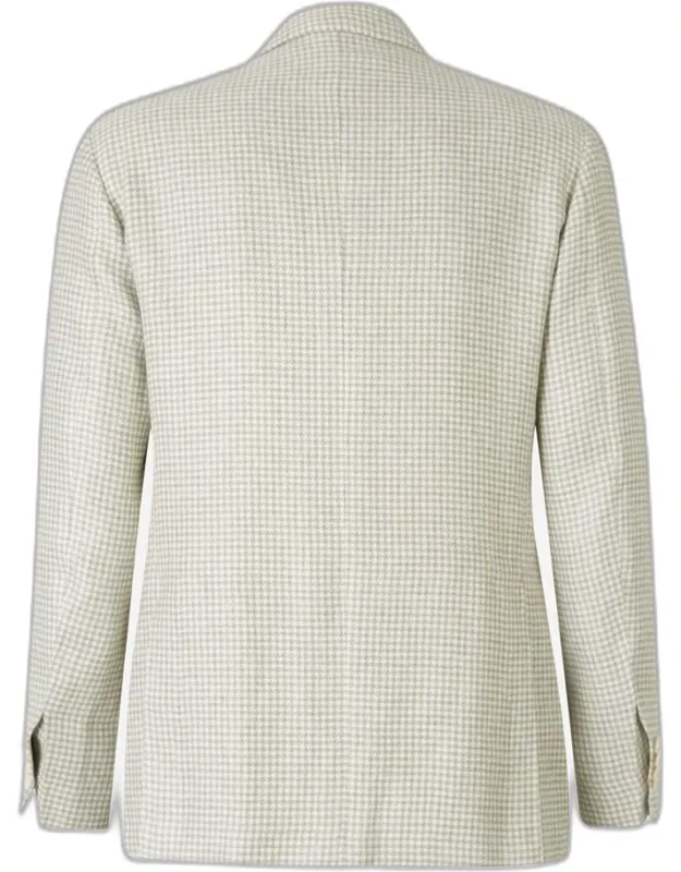 Houndstooth Linen Blazer