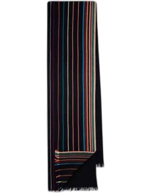 Wool-silk 'signature Stripe' Scarf