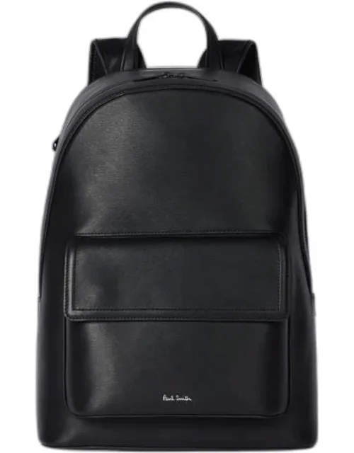 Straw-grain Embossed Leather Backpack
