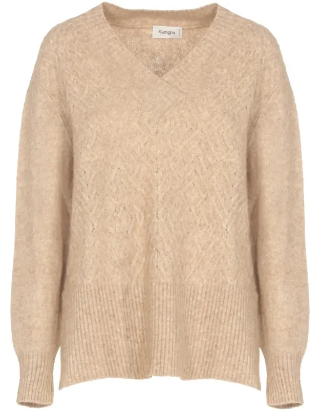 Kangra Cashmere V-neck Long Sleeves Sweater