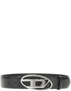 Oval D Buckle Leather Belt