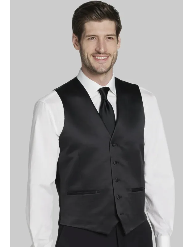 Slim Fit Wool Blend Tuxedo Suit Vest