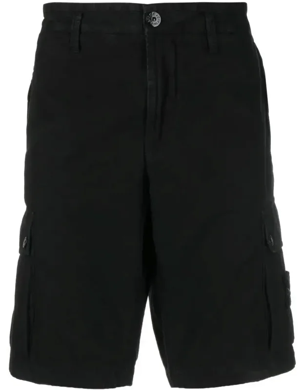 Old Effect Cotton Cargo Bermuda Shorts