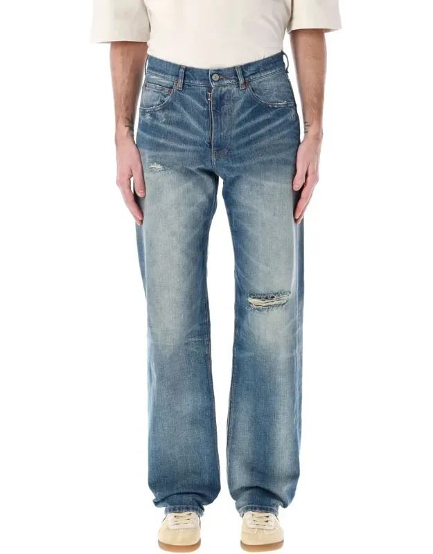 _mm6 Distressed Jeans With 5-pocket And Regular Waist_