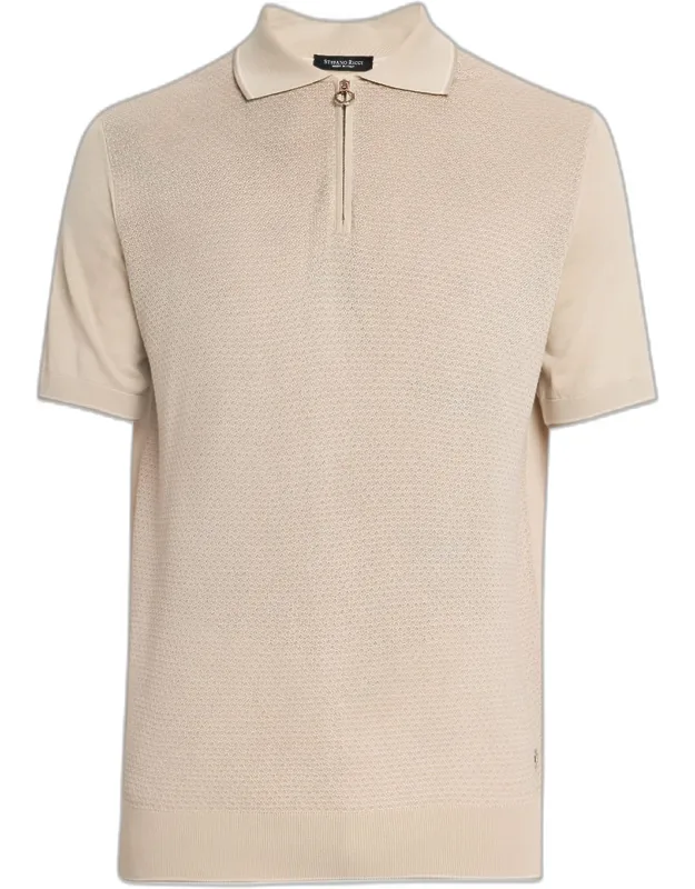Short-sleeve Quarter-zip Polo Sweater