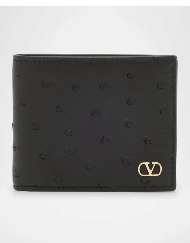 Ostrich-effect Vlogo Bifold Wallet