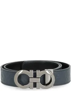 Logo Buckle Leather Belt