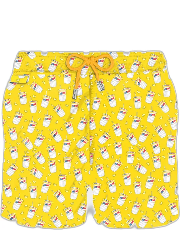 Light Fabric Swim Shorts With Estathé Print Special Edition