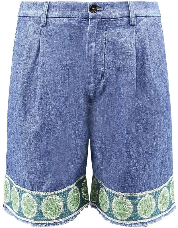 Frayed Edge Denim Bermuda Shorts