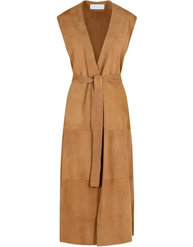 Leather Jacket With 'v' Neckline And Central Button Closure