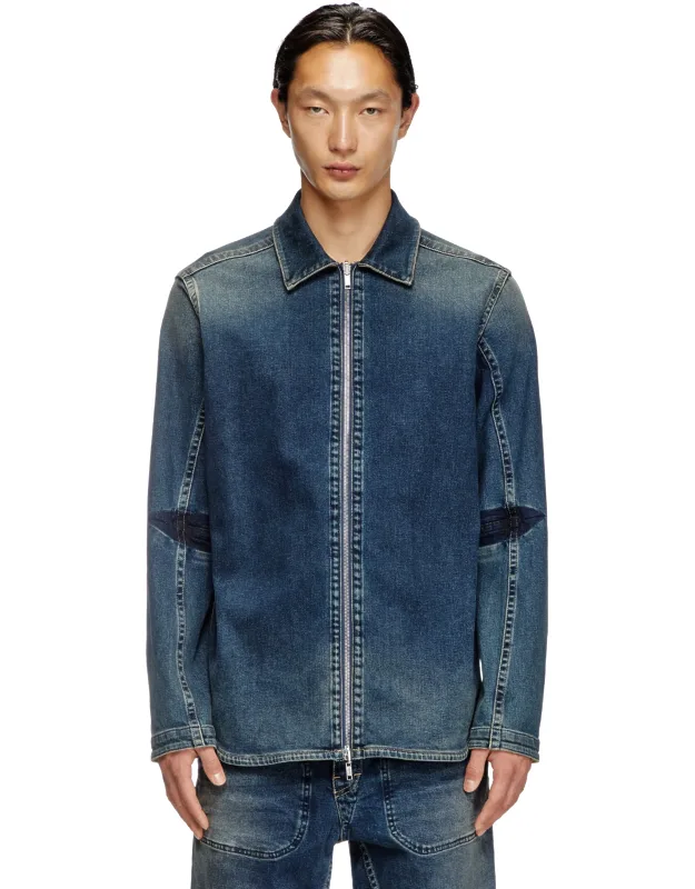 Zipped Shirt In Rehab Denim