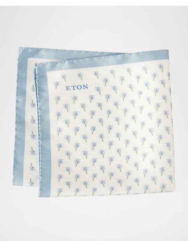 Palm Tree-print Silk Pocket Square
