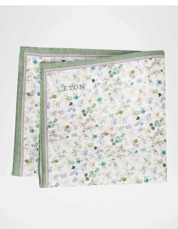 Micro-floral Linen Pocket Square