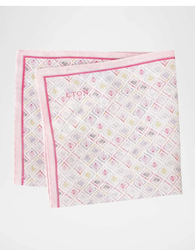 Diamond-print Linen Pocket Square