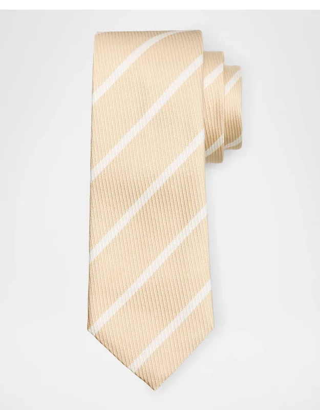 Silk And Cotton Regimental Stripe Tie