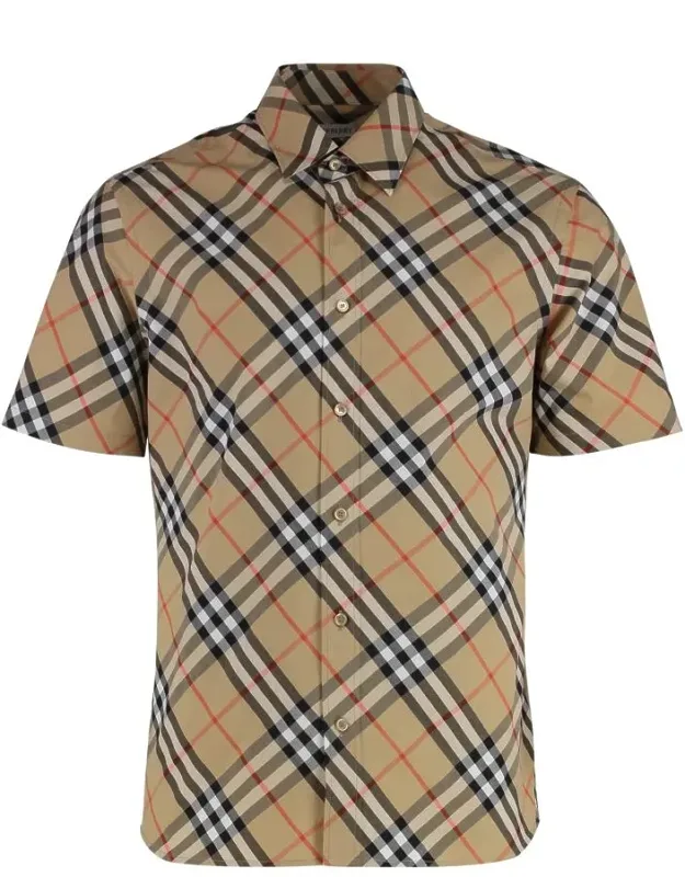 Checked Cotton Shirt With Rounded Hem
