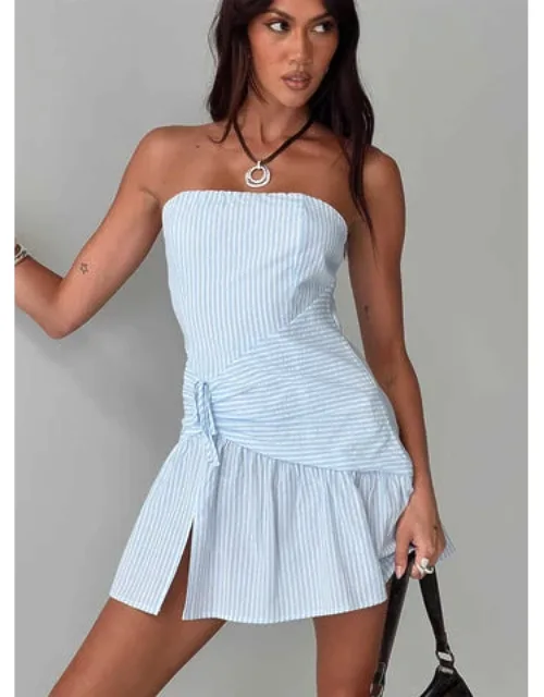 Archetype Strapless Mini Dress With Ruched Tie Detail And Split Hem