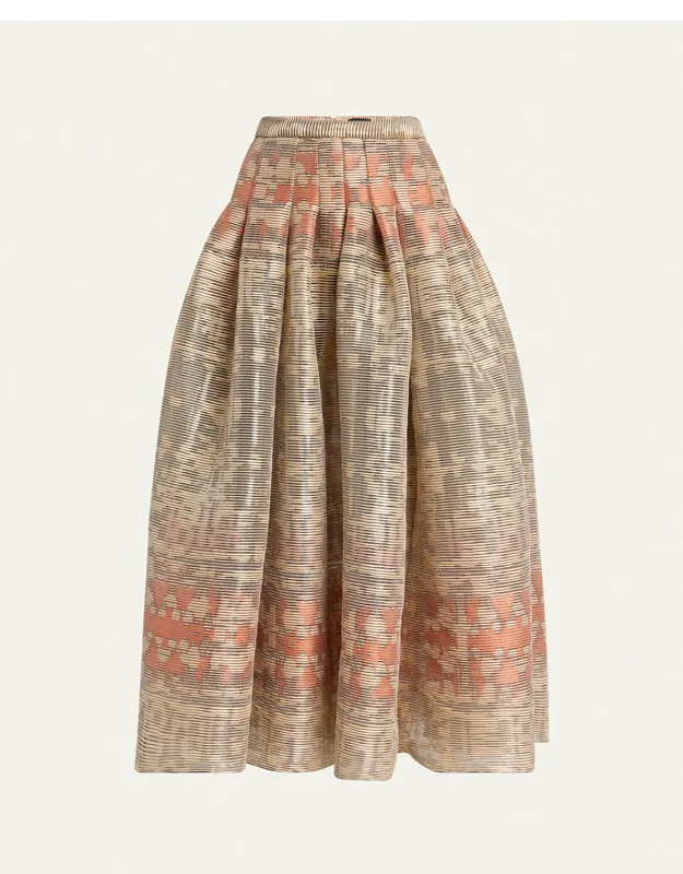Abstract Pleated Skirt