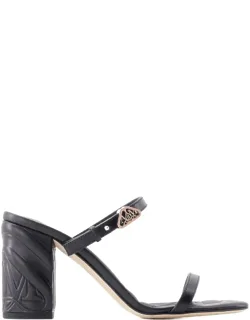 Seal Heeled Sandals - Smooth Lambskin, Rubber Sole