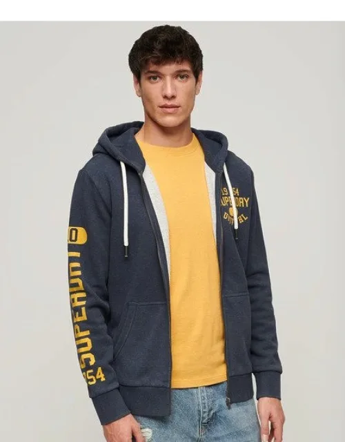 Superdry Athletic College Graphic Zip Hoodie With Drawcord Hood And Zip Fastening