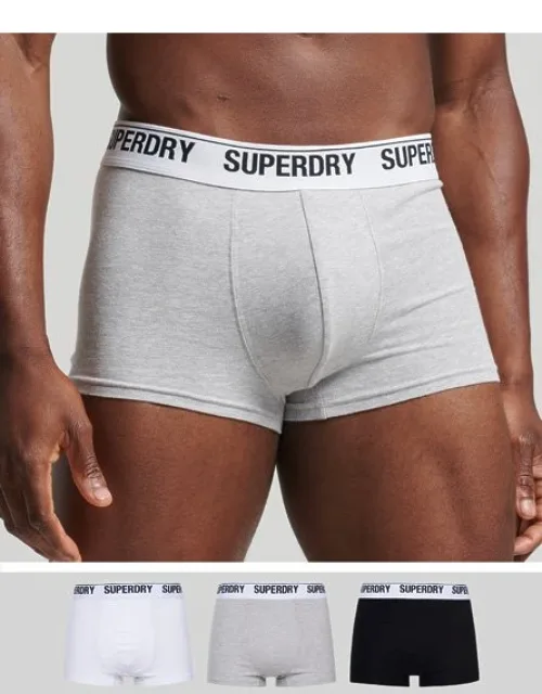 Superdry Organic Cotton Trunk Triple Pack With Elasticated Waistband And Luxurious Softness