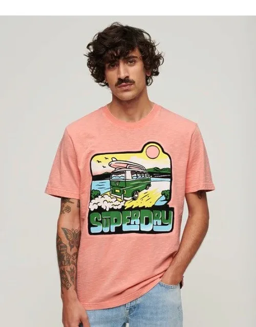 Classic Graphic Print Neon Travel Loose T-shirt