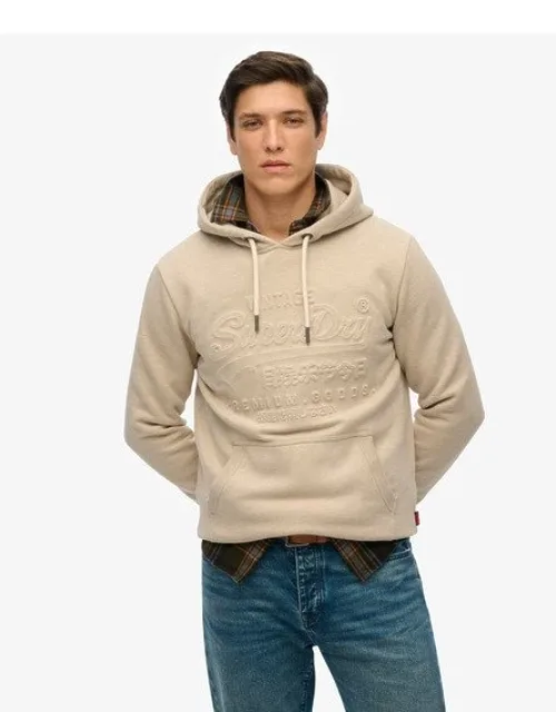 Superdry Embossed Graphic Hoodie With Drawcord Hood And Ribbed Trims