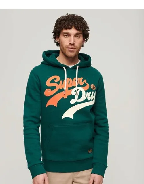 Superdry Classic College Script Hoodie With Brushed Softness And Ribbed Comfort