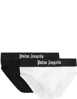 Set Of Two Cotton Briefs With Logoed Elastic Band
