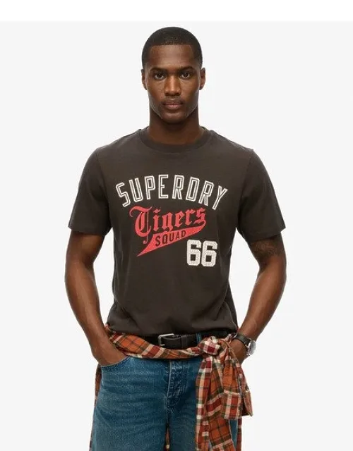 Superdry Athletic Relaxed T-shirt With Ribbed Crew Neckline And Printed Logo