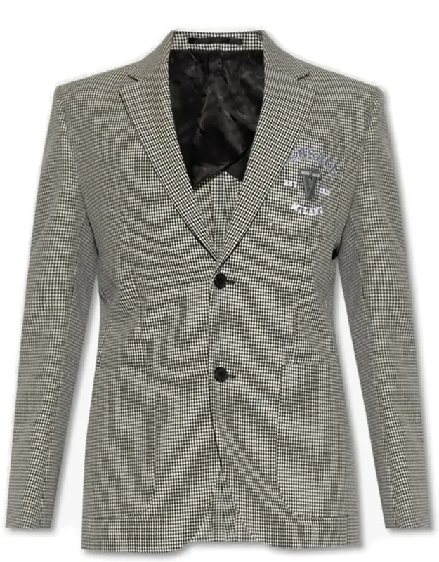 Single-breasted Logo Embroidered Blazer