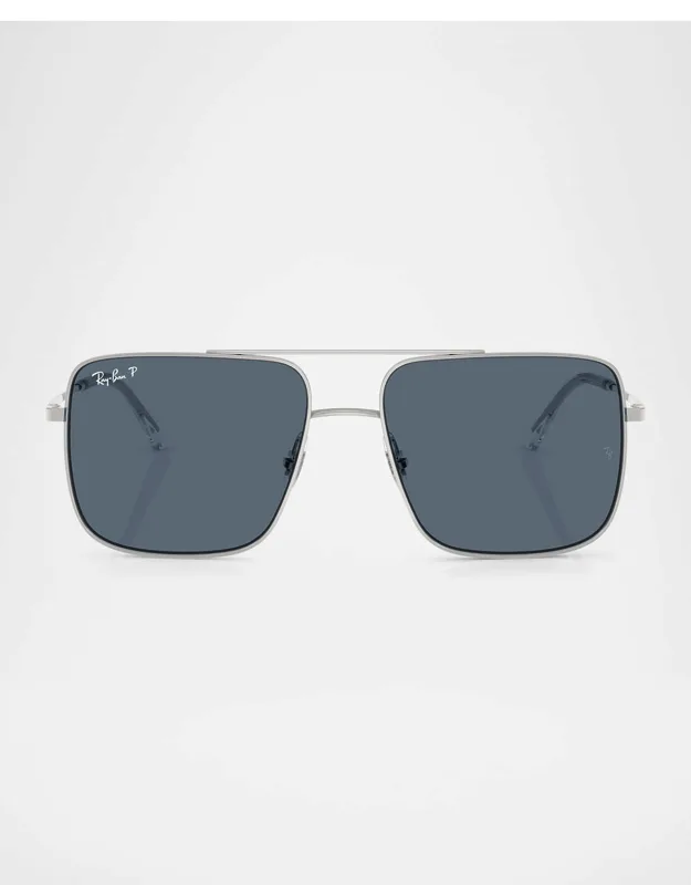 Rb3758 Square Sunglasses, 56mm With Polarized Lenses And Adjustable Nose Pads