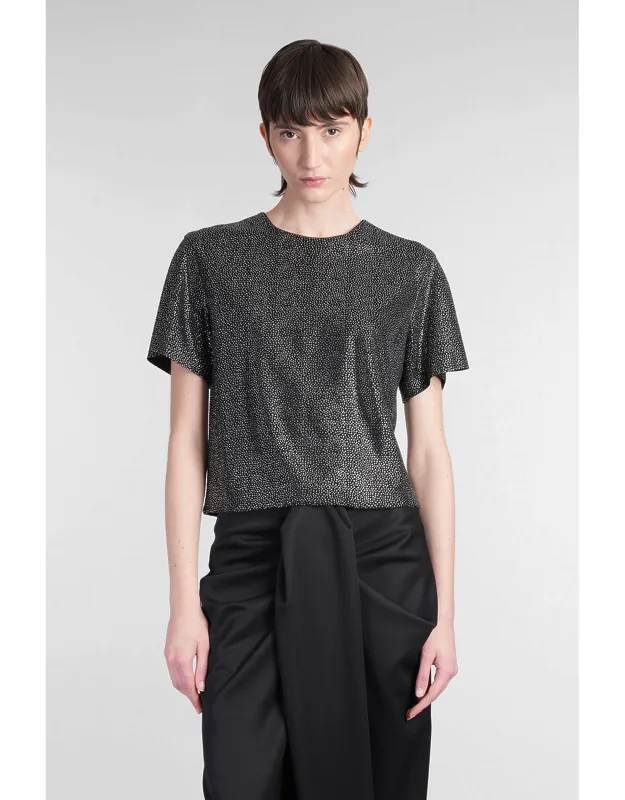 T-shirt In Viscose, Round Neck, Buttons Closure