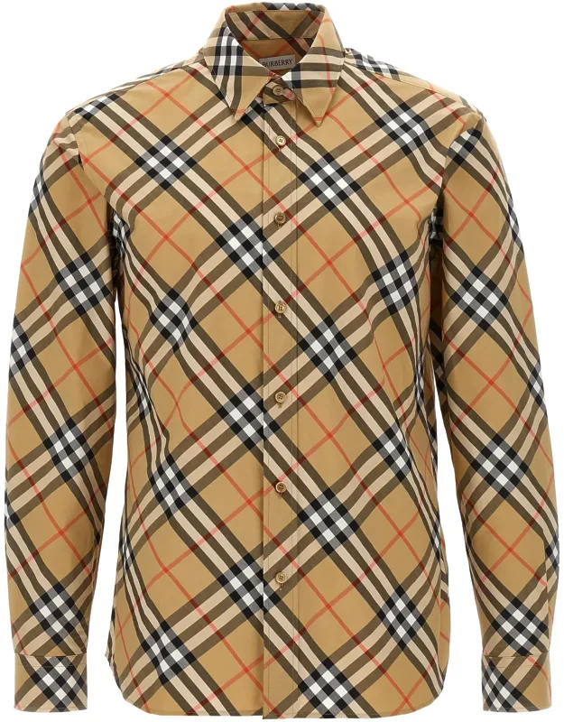 Check Shirt With Cotton Poplin And Collar