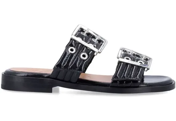 Ganni Buckle Two-strap Sandals