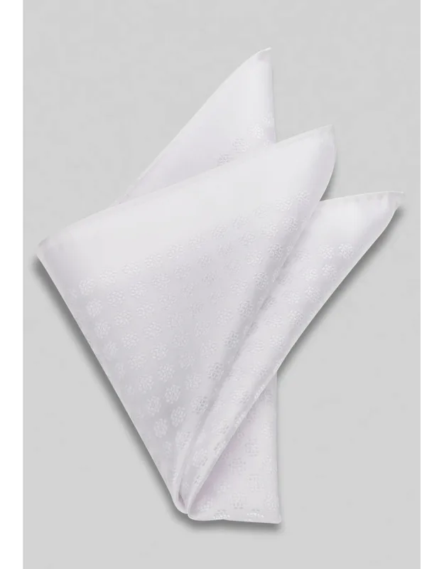 Solid Textured Flower Pocket Square