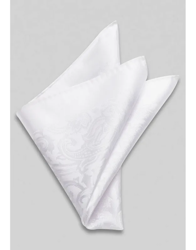 Solid Textured Paisley Pocket Square